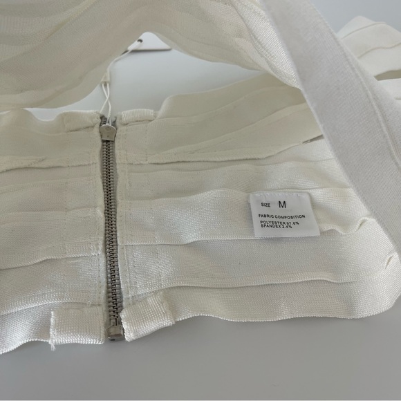 White Bandage Off Shoulder Top - Picture 4 of 4